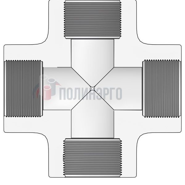  Крестовина резьбовая 1/2″ ( DN 15мм) NPT-F ASME B16.11 (углеродистая сталь) - фото 2