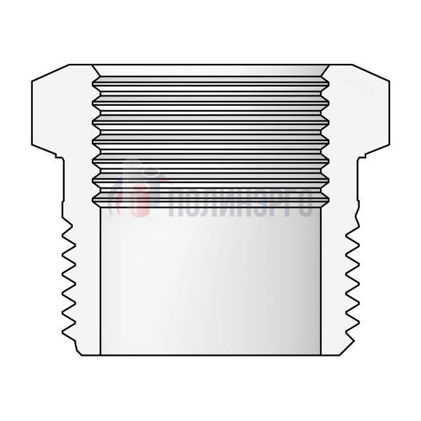  Втулка шестигранная (футорка) 1/2"х1/4" F-M NPT ASME B16.11 - фото 2